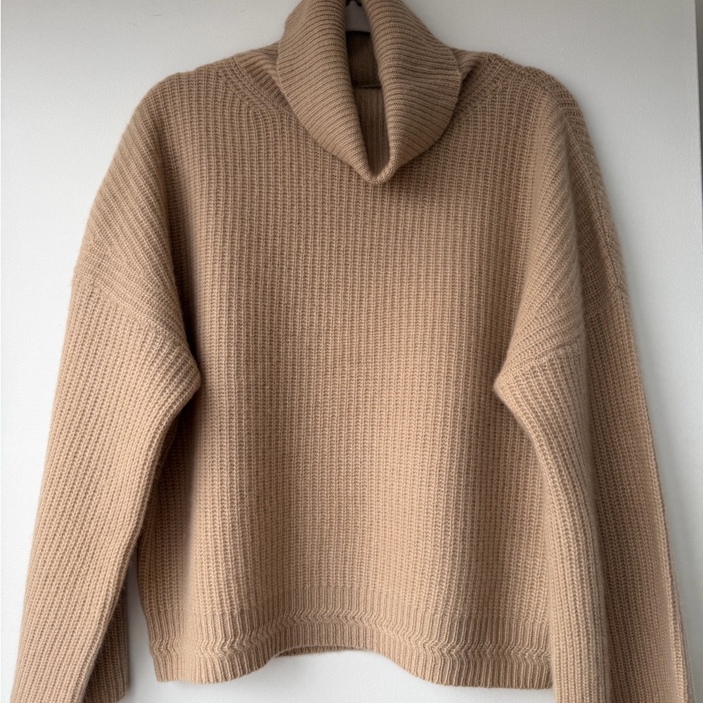 Cashmere Camel, Tan Turtleneck Sweater